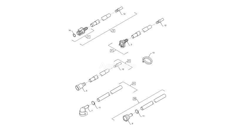 fixadores Dwuzłączka rurowa  84480601 para trator de rodas New Holland T6090 T6070